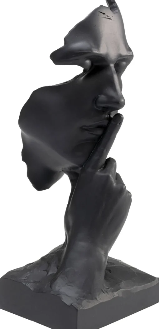 KARE Deko Objekt Quiet Face Schwarz 31cm