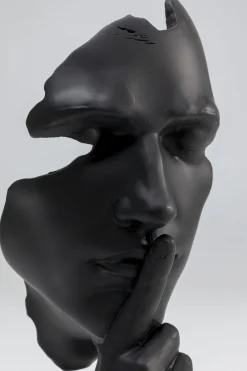KARE Deko Objekt Quiet Face Schwarz 31cm
