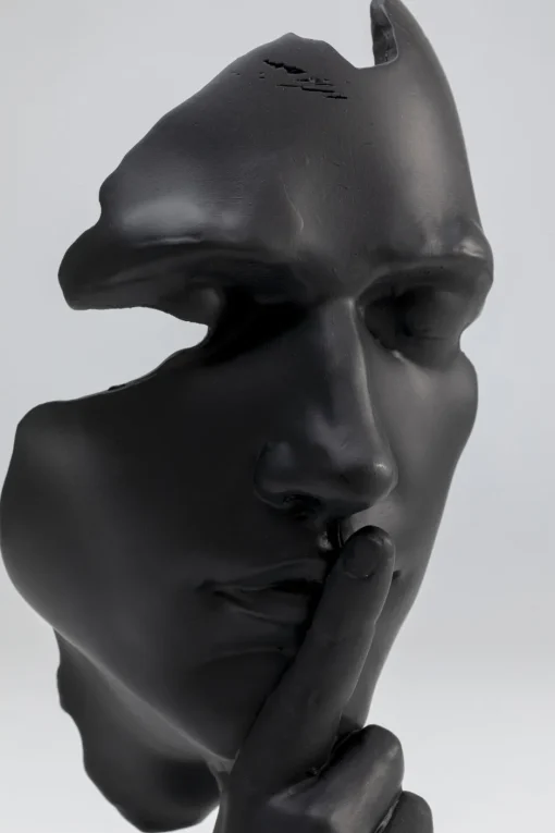 KARE Deko Objekt Quiet Face Schwarz 31cm