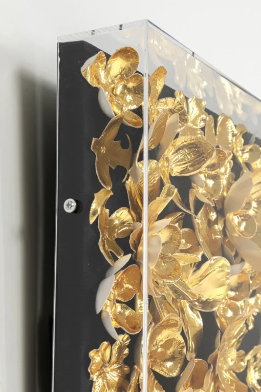 KARE Deko Rahmen Gold Flower 60x60cm