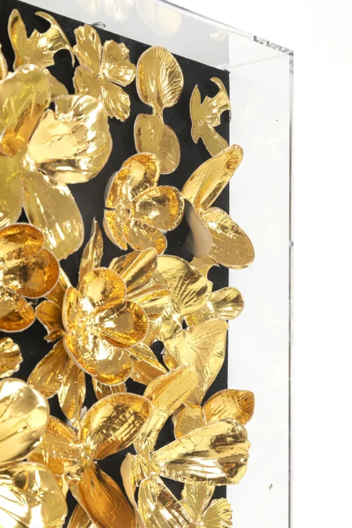 KARE Deko Rahmen Gold Flower 60x60cm
