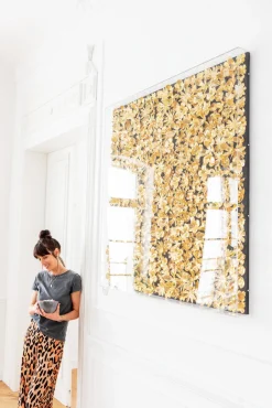 KARE Deko Rahmen Gold Flower 120x120cm
