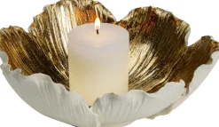 KARE Deko Schale Flower Bloom Creme Gold Ø25cm