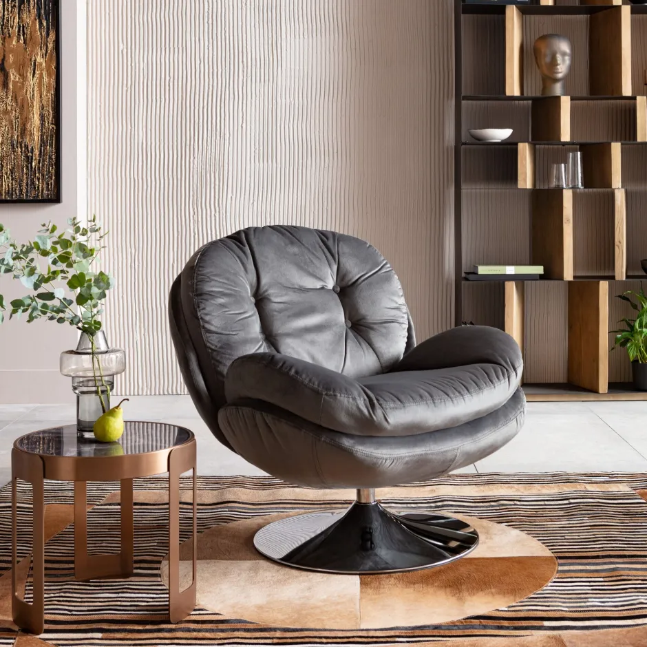 KARE Drehsessel Cosy Grau