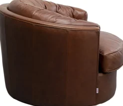 KARE Drehsessel Music Hall Leder Braun