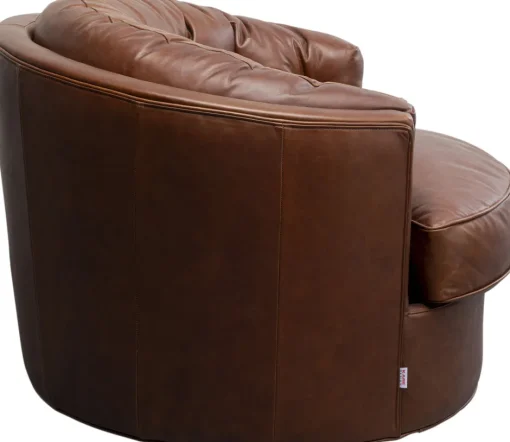 KARE Drehsessel Music Hall Leder Braun