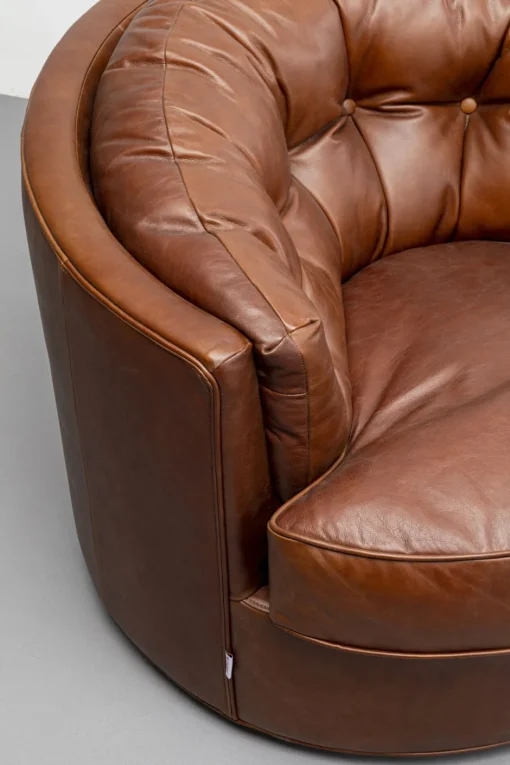 KARE Drehsessel Music Hall Leder Braun