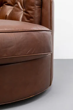 KARE Drehsessel Music Hall Leder Braun