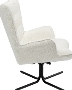 KARE Drehsessel Oscar Boucle Creme