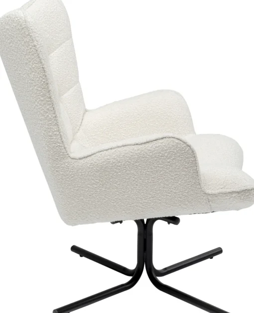 KARE Drehsessel Oscar Boucle Creme