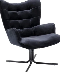 KARE Drehsessel Oscar Velvet Schwarz
