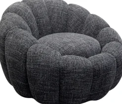 KARE Drehsessel Peppo Bloom Melange Schwarz