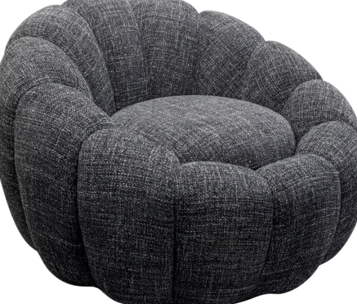 KARE Drehsessel Peppo Bloom Melange Schwarz