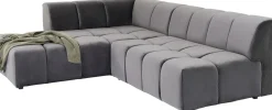 KARE Ecksofa Belami Velvet Grau Links