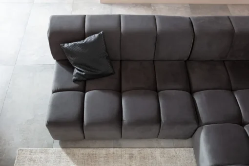 KARE Ecksofa Belami Velvet Grau Rechts