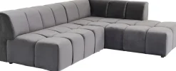 KARE Ecksofa Belami Velvet Grau Rechts
