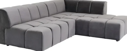 KARE Ecksofa Belami Velvet Grau Rechts