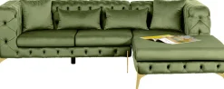 KARE Ecksofa Bellissima Velvet Grün Rechts