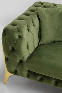 KARE Ecksofa Bellissima Velvet Grün Rechts