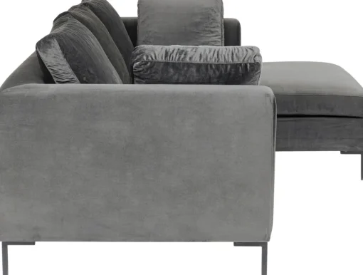 KARE Ecksofa Gianni Velvet Grau 270x167cm Rechts
