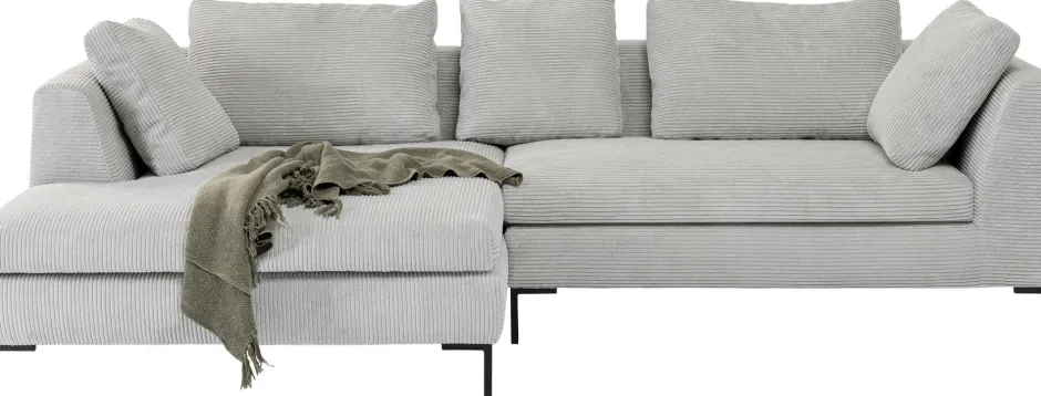 KARE Ecksofa Gianni Cord Grau Links