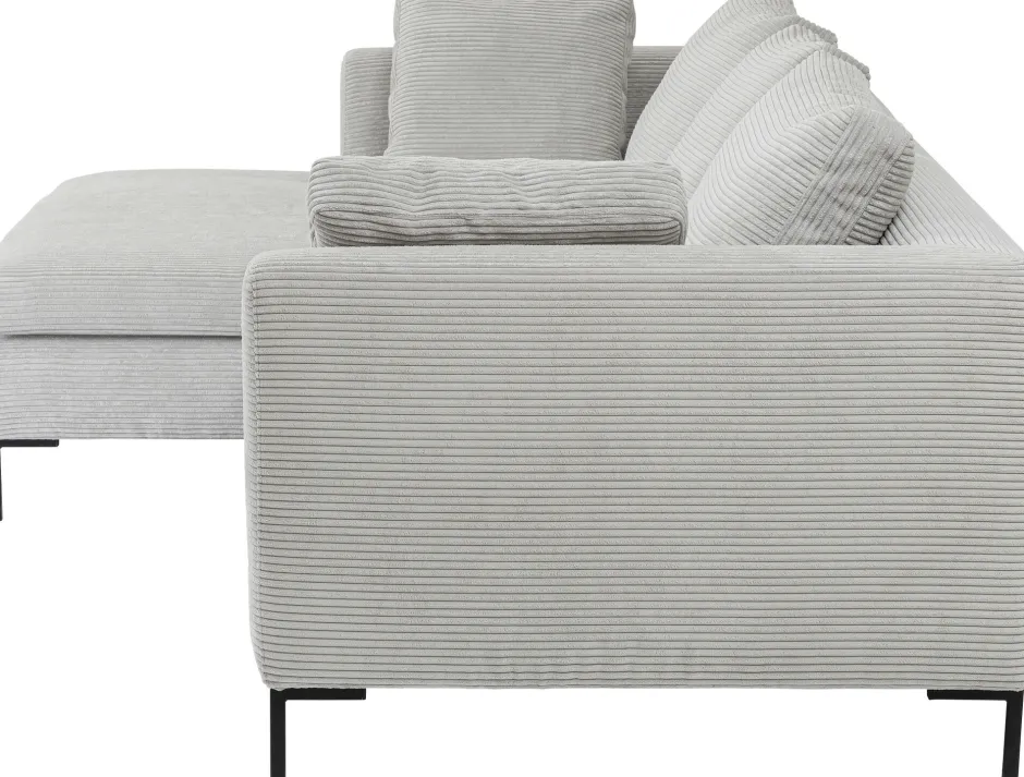 KARE Ecksofa Gianni Cord Grau Links