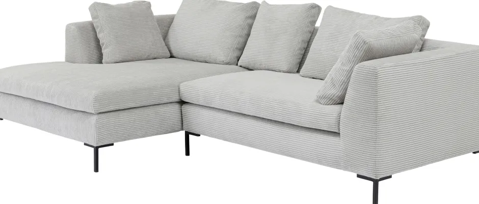 KARE Ecksofa Gianni Cord Grau Links
