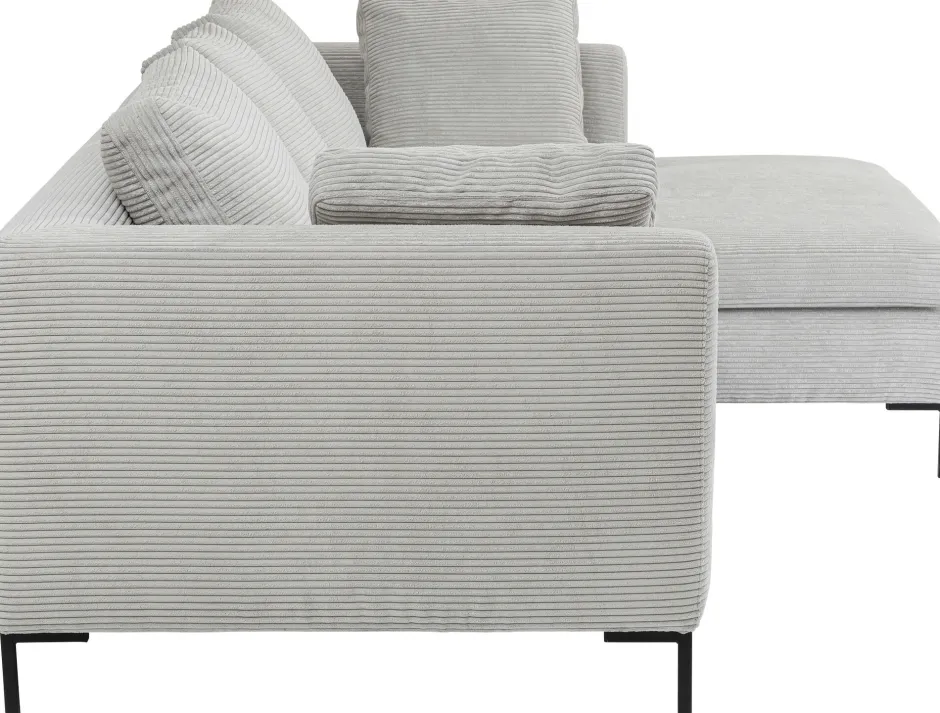 KARE Ecksofa Gianni Cord Grau Rechts