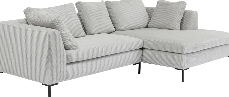 KARE Ecksofa Gianni Cord Grau Rechts