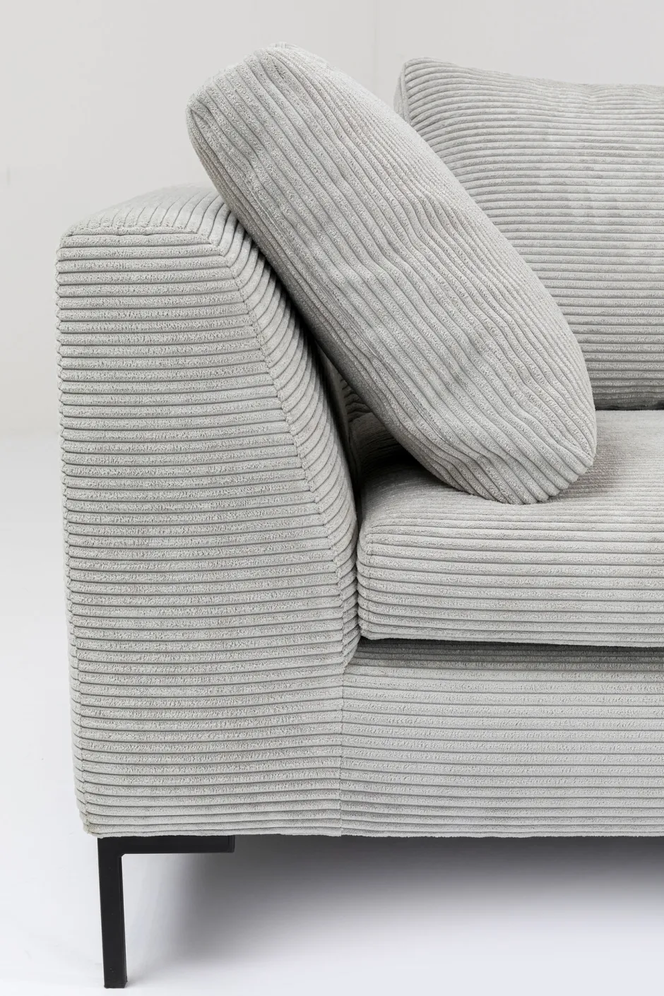 KARE Ecksofa Gianni Cord Grau Rechts