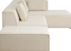 KARE Ecksofa Infinity Ottomane Cord Creme Rechts