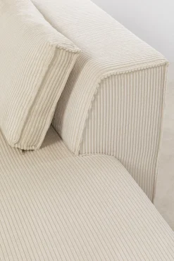 KARE Ecksofa Infinity Ottomane Cord Creme Rechts