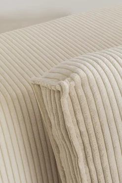 KARE Ecksofa Infinity Ottomane Cord Creme Links
