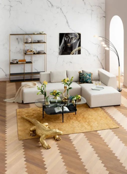 KARE Ecksofa Infinity Ottomane Creme Rechts