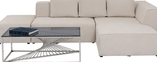 KARE Ecksofa Infinity Ottomane Creme Rechts
