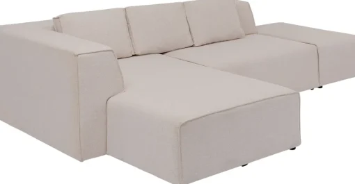 KARE Ecksofa Infinity Ottomane Creme Links