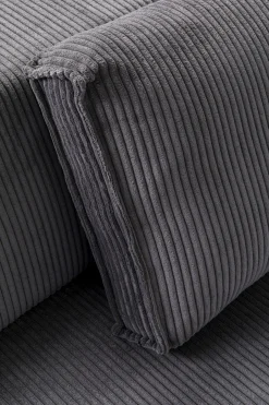 KARE Ecksofa Infinity Ottomane Cord Grau Links