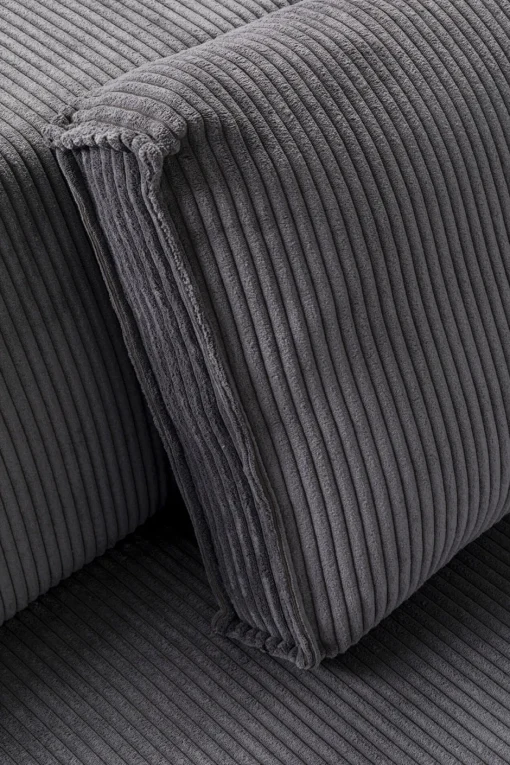 KARE Ecksofa Infinity Ottomane Cord Grau Links
