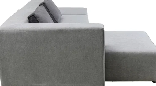 KARE Ecksofa Infinity Ottomane Grau Links