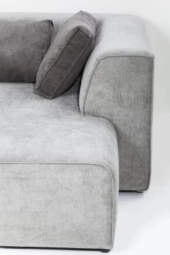 KARE Ecksofa Infinity Ottomane Grau Links