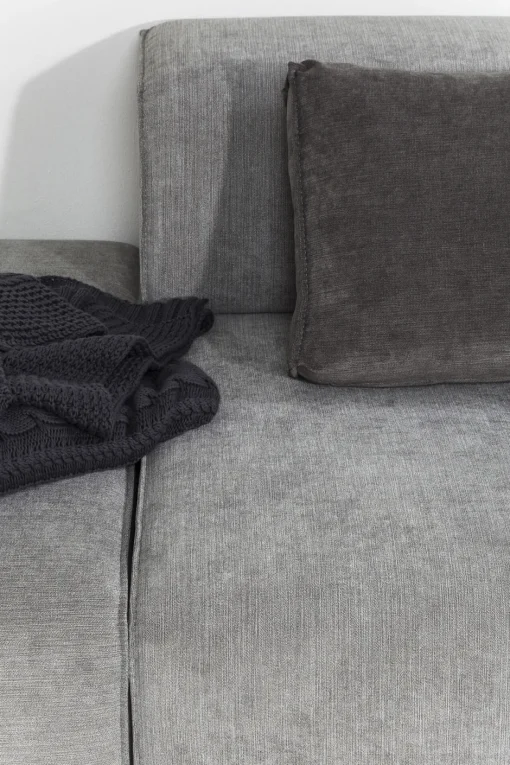 KARE Ecksofa Infinity Ottomane Grau Links