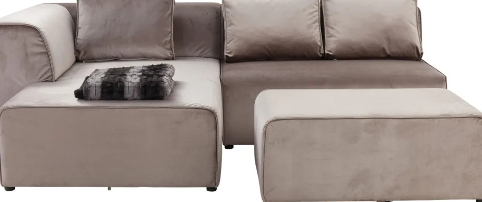 KARE Ecksofa Infinity Velvet Taupe Links