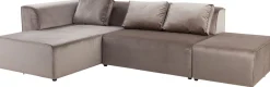 KARE Ecksofa Infinity Velvet Taupe Links