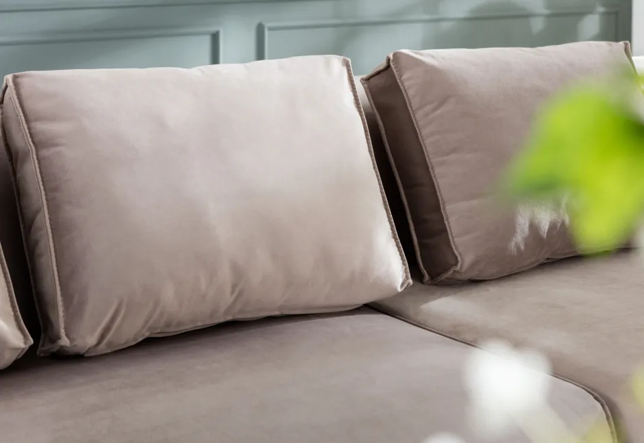 KARE Ecksofa Infinity Velvet Taupe Links