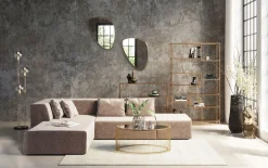 KARE Ecksofa Infinity Velvet Taupe Links