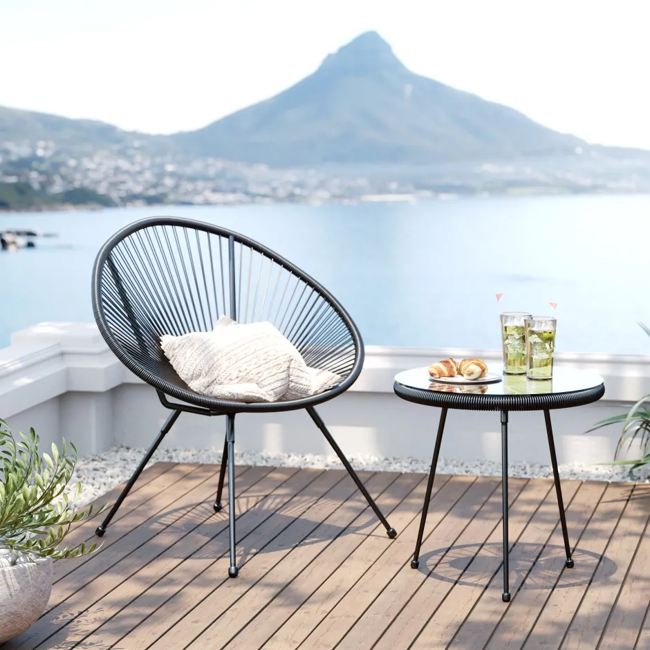 KARE Gartenset Acapulco 2tlg Schwarz