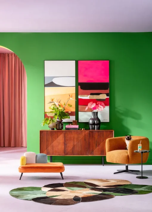 KARE Gerahmtes Bild Abstract Shapes Orange 73x143cm