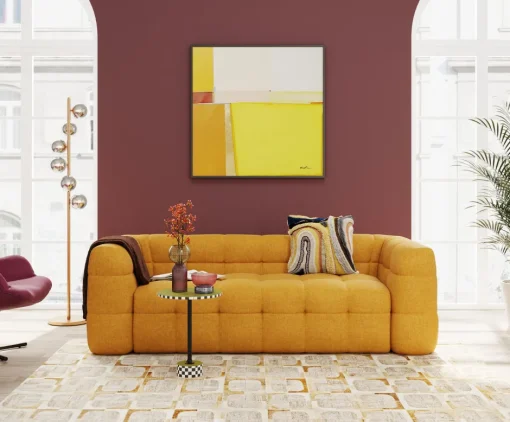KARE Gerahmtes Bild Abstract Shapes Gelb 113x113cm