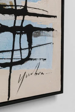 KARE Gerahmtes Bild Dust Blau 100x100cm