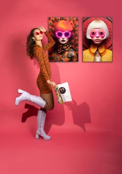 KARE Gerahmtes Bild LED Fancy Blonde Lady 120x80cm